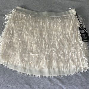 Express white shag skirt